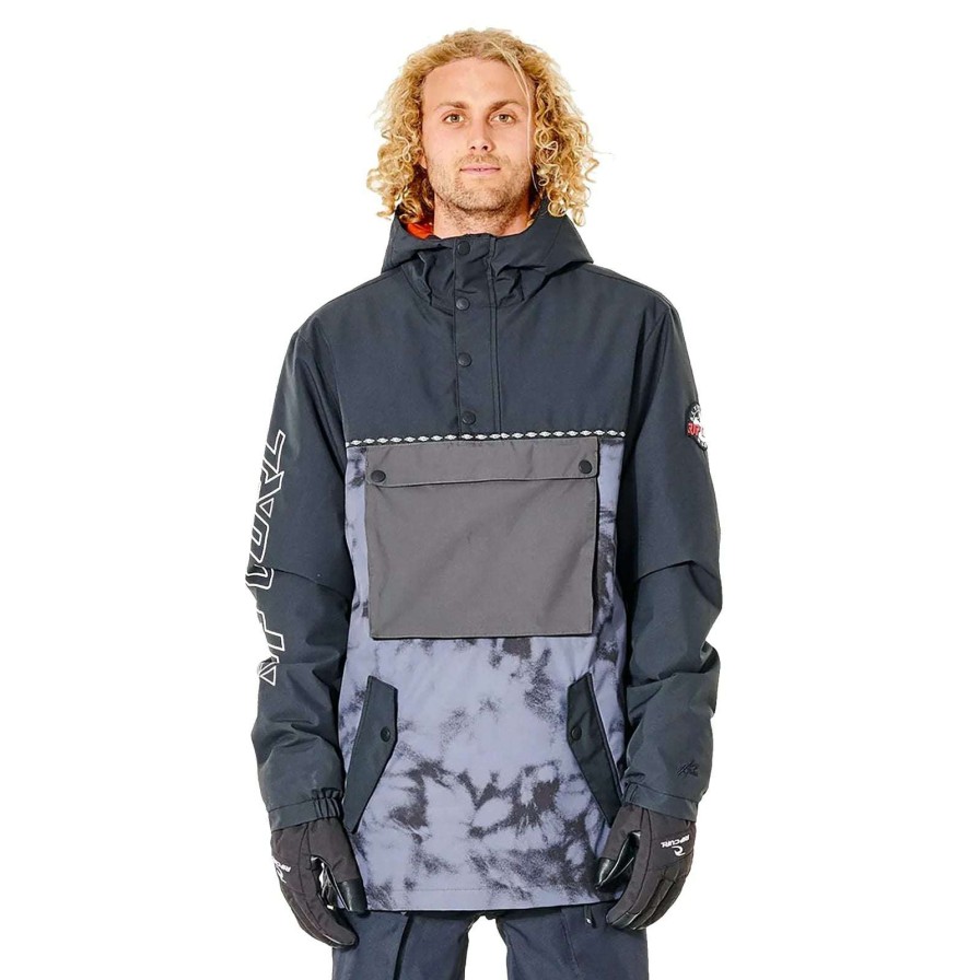 Apparel * | Rip Curl Primative Anorak Jacket 2022 Radiant Model Black/Grey