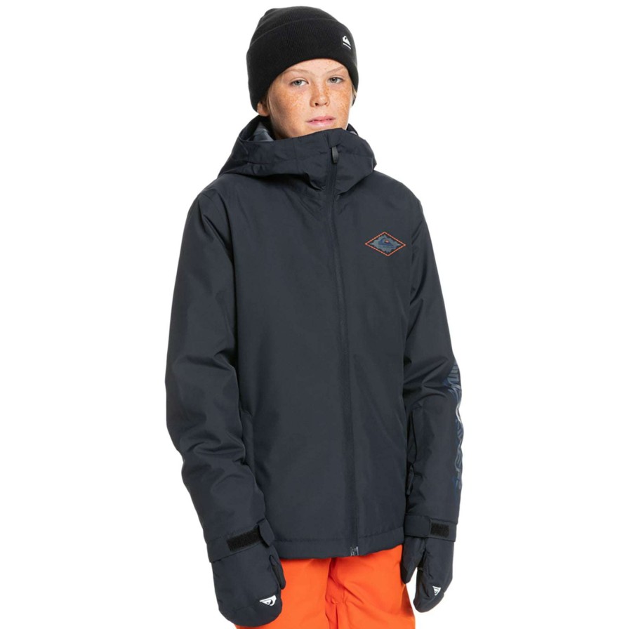 Apparel * | Quiksilver In The Hood Youth Jacket 2022 Reduced Price Black