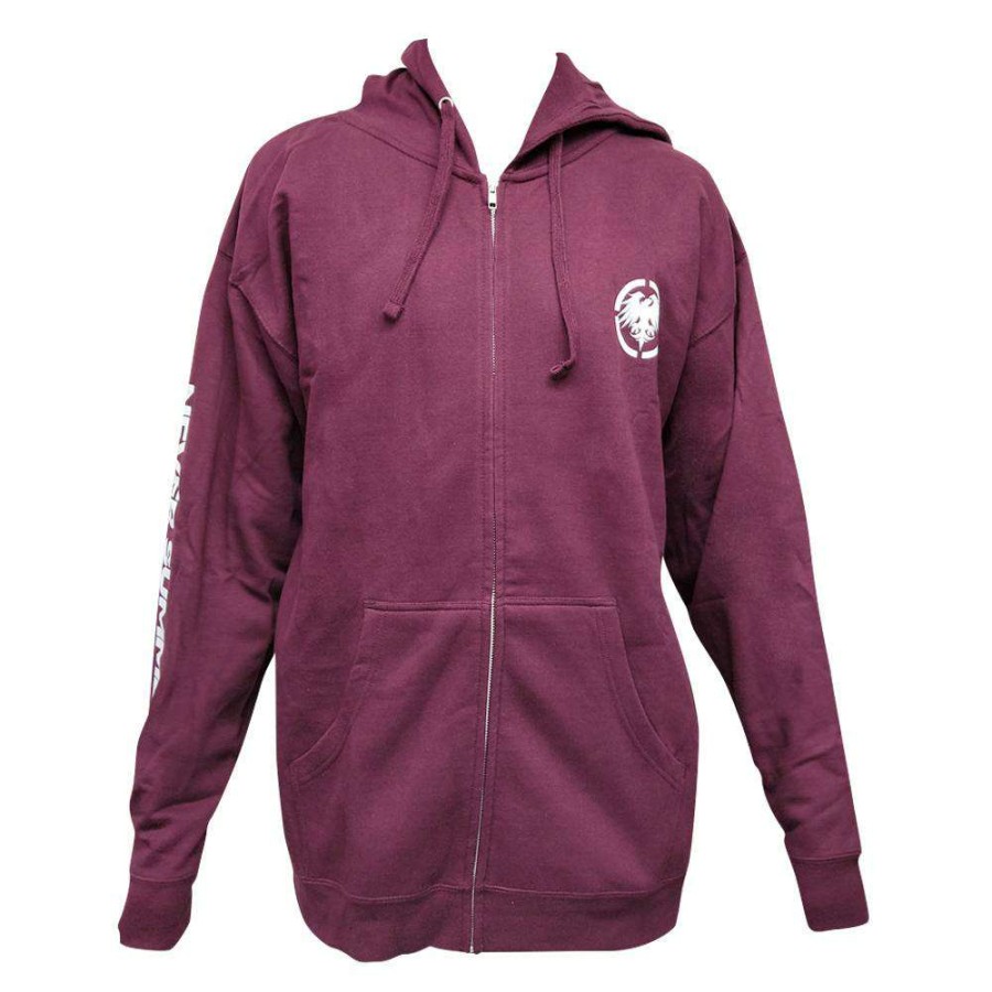 Apparel * | Never Summer Eagle Icon Zip Up Hoodie Classical Style Maroon